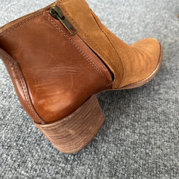 Madewell Asher Booties Womens 7 Brown Suede Leather Side Zip Heel Casual Boots - Picture 12 of 16